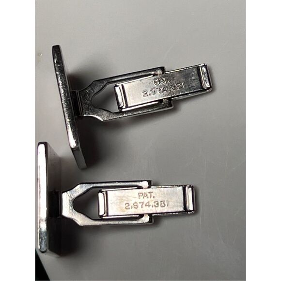 Vintage Engraved Sterling Silver Cuff Links & Tie Bar Hallmarked - Picture 6 of 12